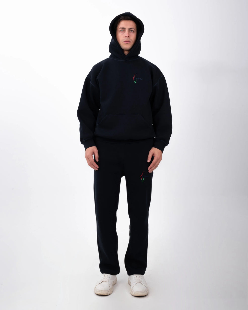 YAFA DEEP NAVY STITCHED HOODIE – RESPECT EXISTENCE EDITION