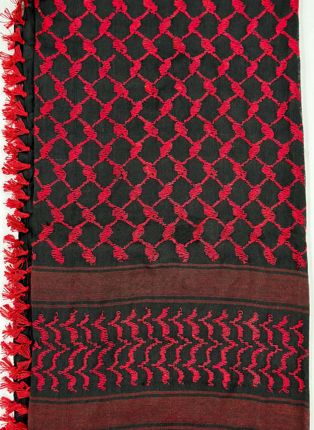 Authentic Red and Black Palestinian Kuffiyeh