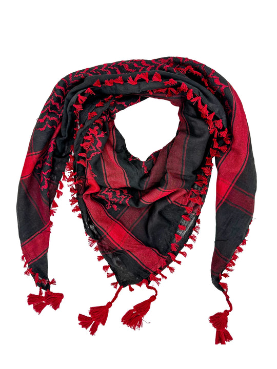 Authentic Red and Black Palestinian Kuffiyeh