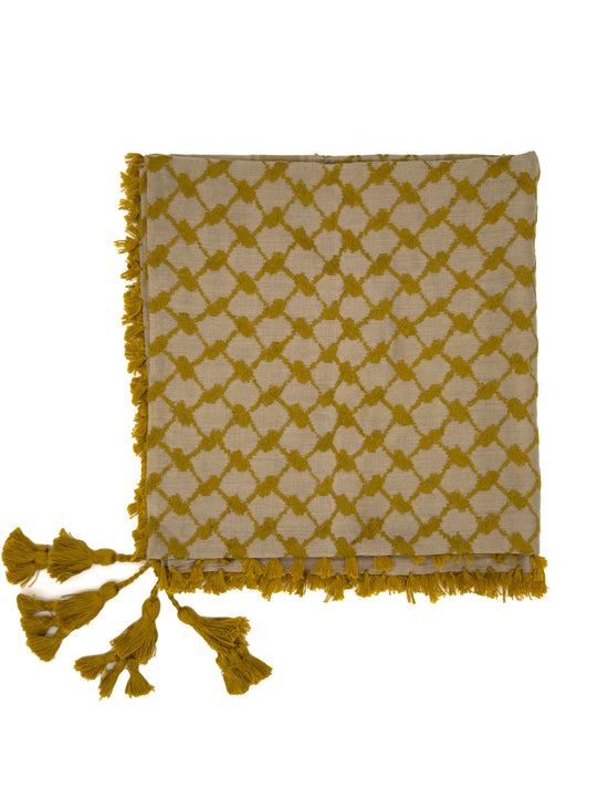 Beige & Gold Palestinian Kuffiyeh
