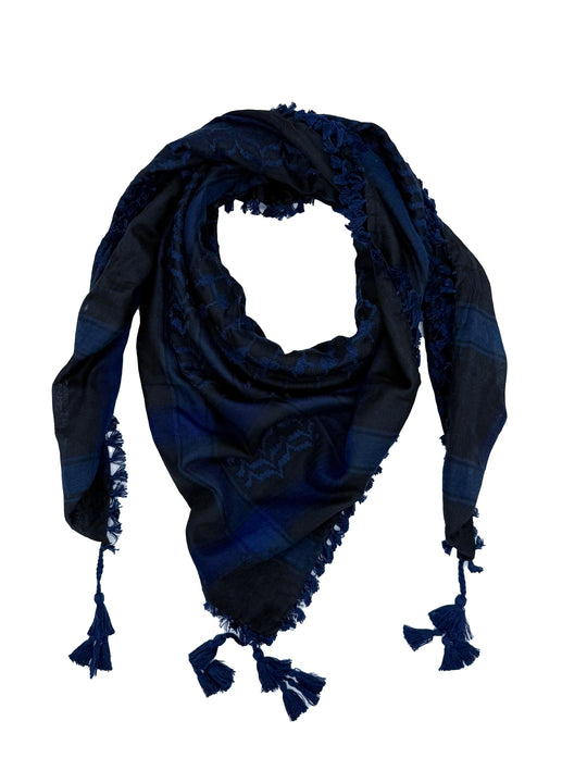 Deep Navy & Black Palestinian Kuffiyeh