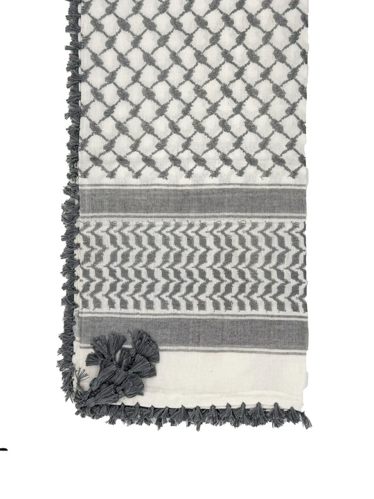 Silver & White Palestinian Kuffiyeh
