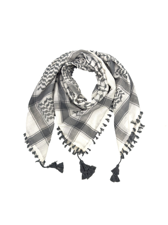 Silver & White Palestinian Kuffiyeh