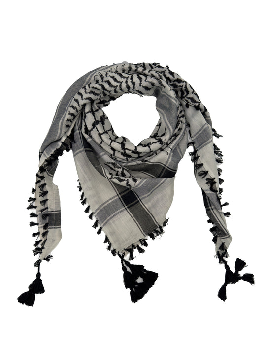Silver x Black Palestinian Kuffiyeh