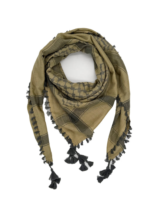 Sahara Sand x Silver Grey Palestinian Kuffiyeh