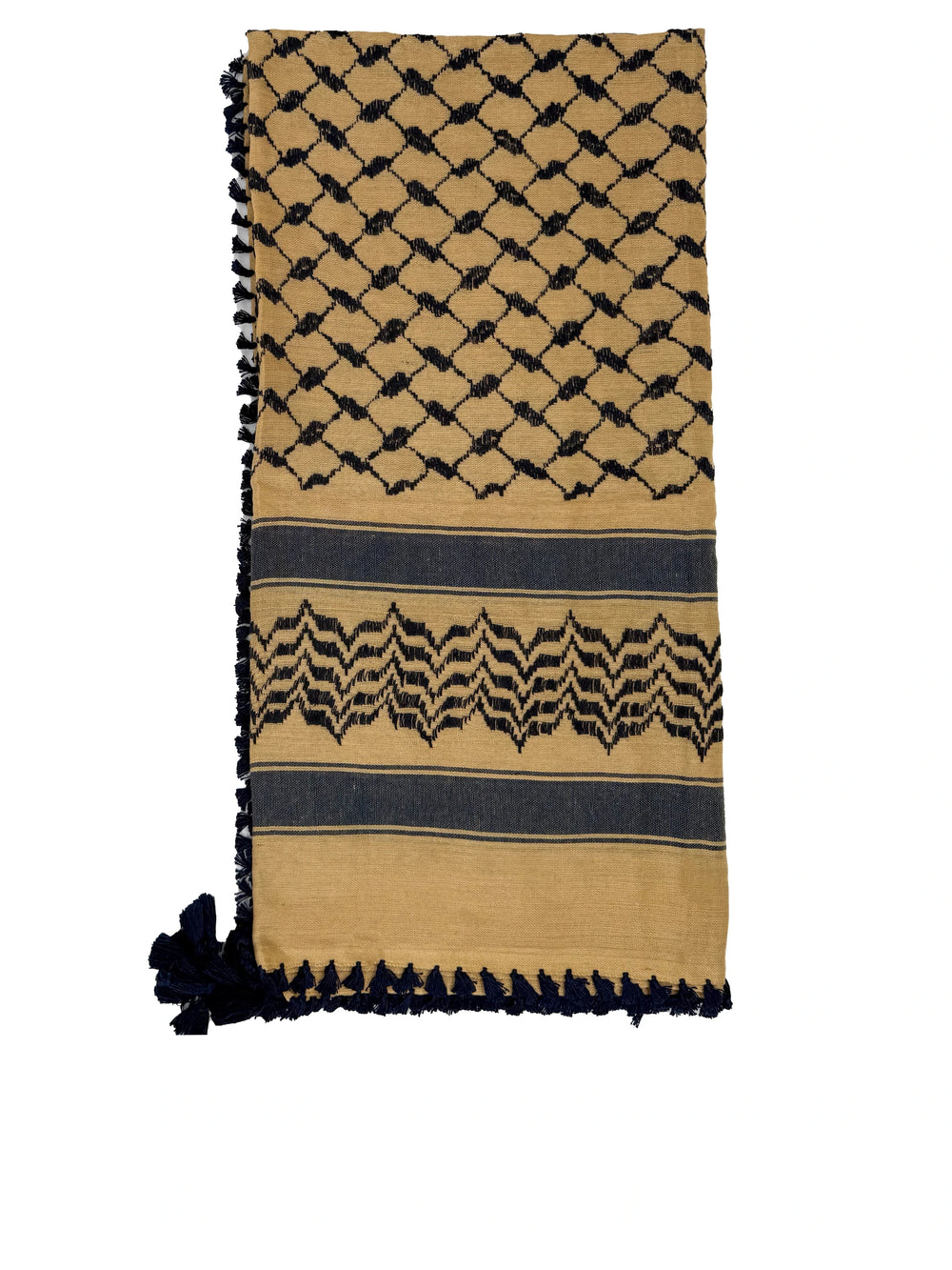 Desert Sand x Navy Blue Palestinian Kuffiyeh