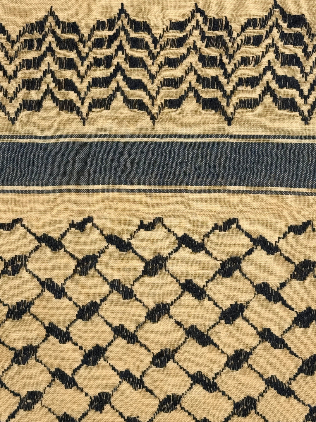 Desert Sand x Navy Blue Palestinian Kuffiyeh