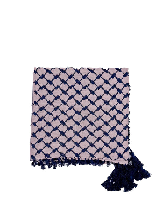 Desert Rose x Navy Blue Palestinian Kuffiyeh