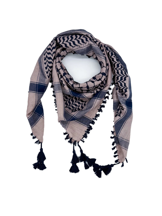 Desert Rose x Navy Blue Palestinian Kuffiyeh