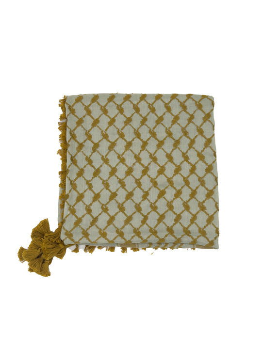 Sage Green x Gold Palestinian Kuffiyeh