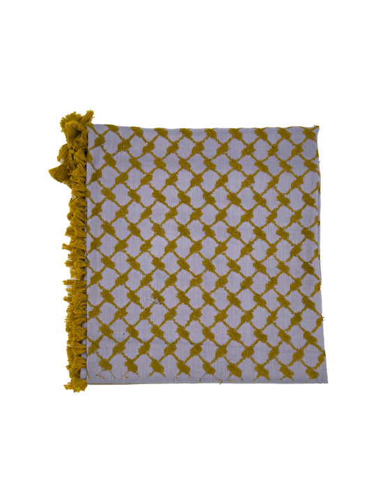 Dusty Blue x Gold Palestinian Kuffiyeh