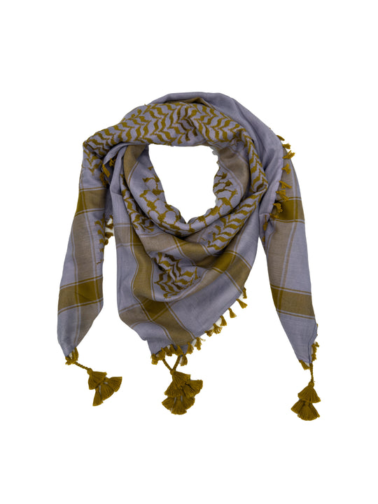 Dusty Blue x Gold Palestinian Kuffiyeh