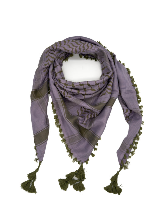 Dusty Blue x Olive Palestinian Kuffiyeh