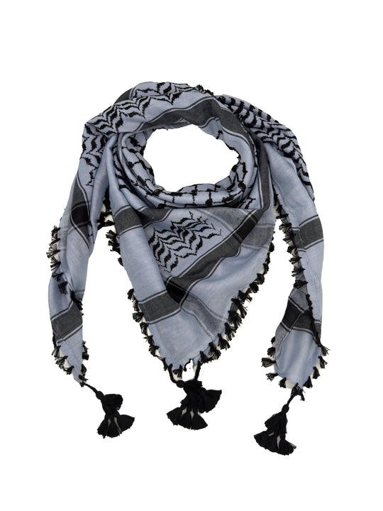 Dusty Blue x Black Palestinian Kuffiyeh
