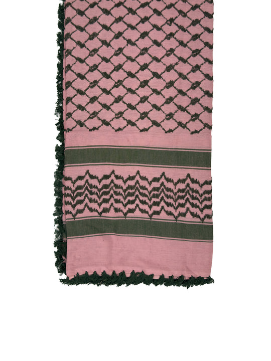 Pink x Olive Green Palestinian Kuffiyeh