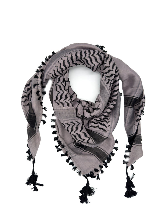 Dusty Mauve x Black Palestinian Kuffiyeh
