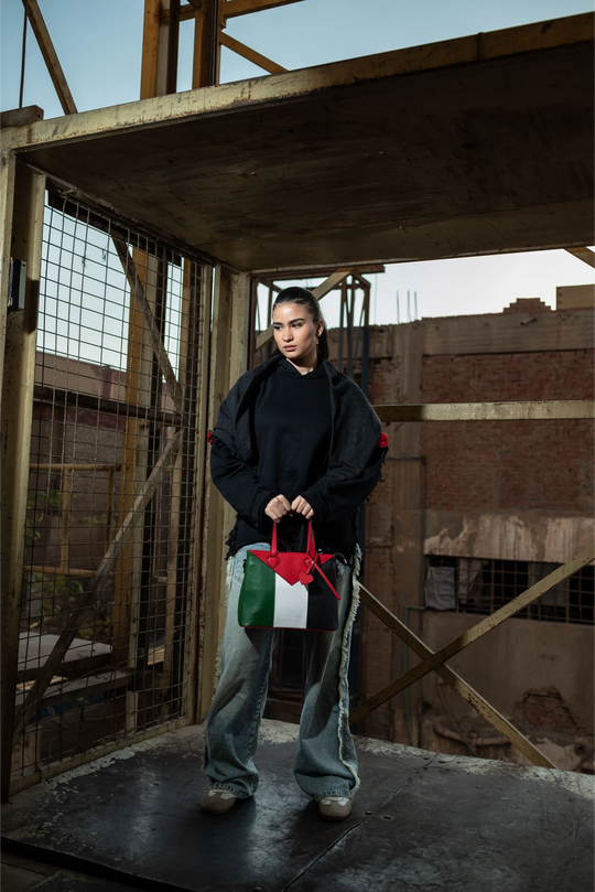 Yafa Heart Bag — Palestine Flag Leather Bag