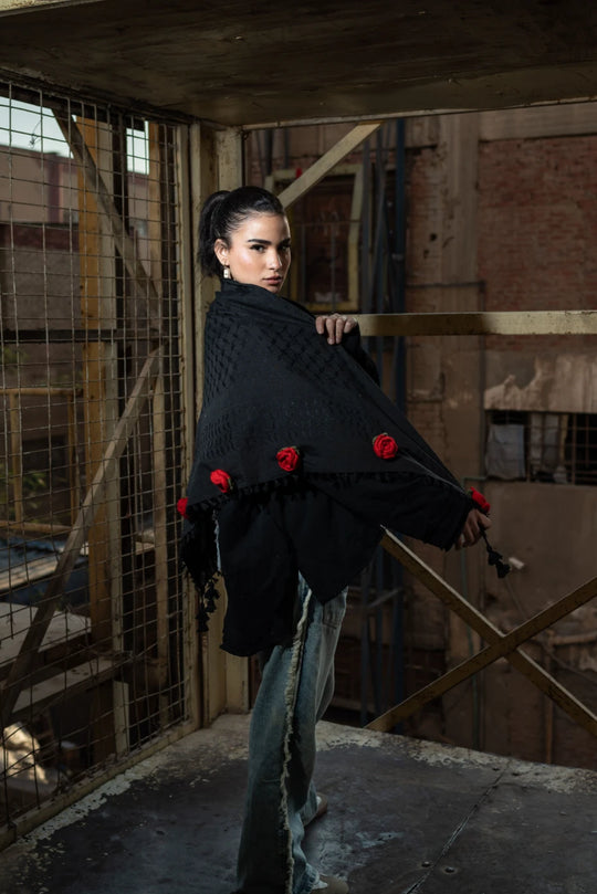 The Red Rose Kuffiyeh — Black Edition