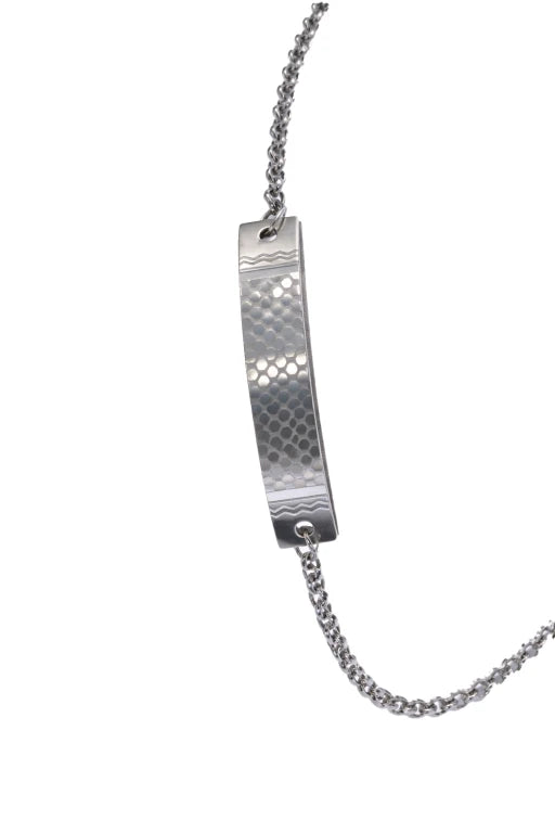 Palestinian Keffiyeh ID Bracelet – Stainless Steel