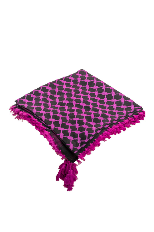 Authentic Pink and Black Palestinian Kuffiyeh