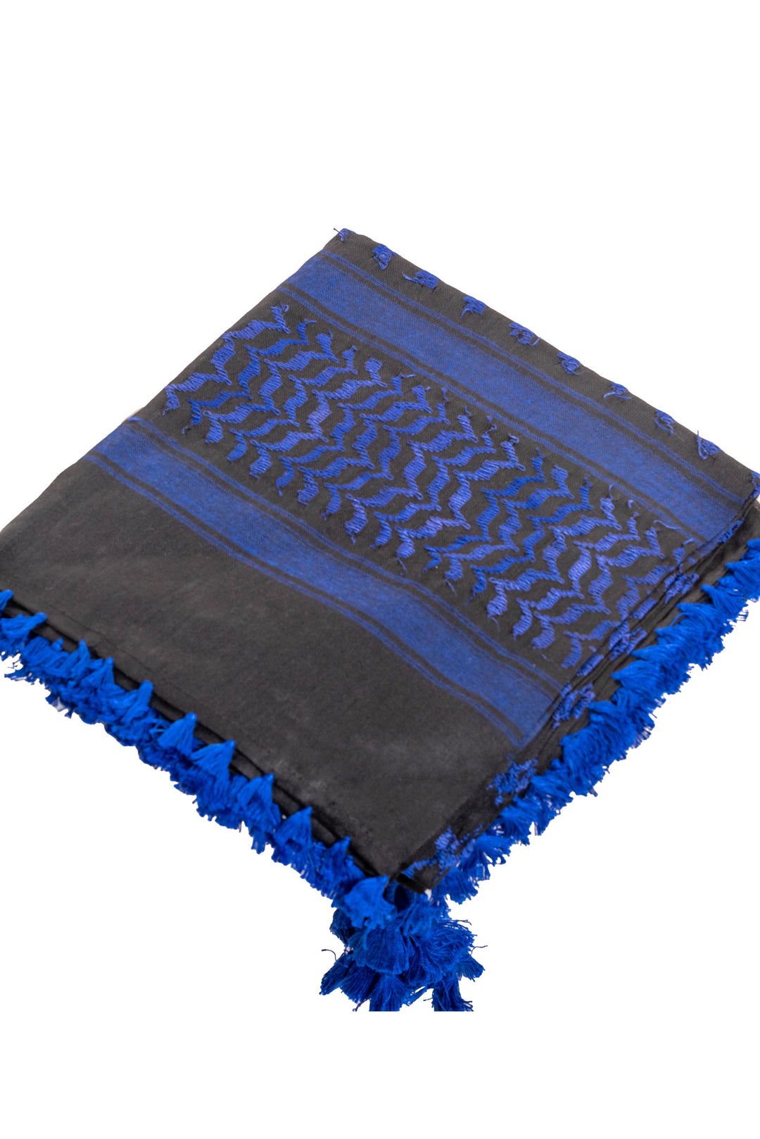 Authentic Blue and Black Palestinian Kuffiyeh by YAFA ARTS