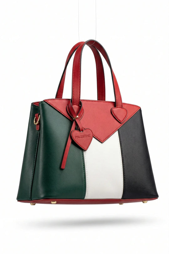 Yafa Heart Bag — Palestine Flag Leather Bag