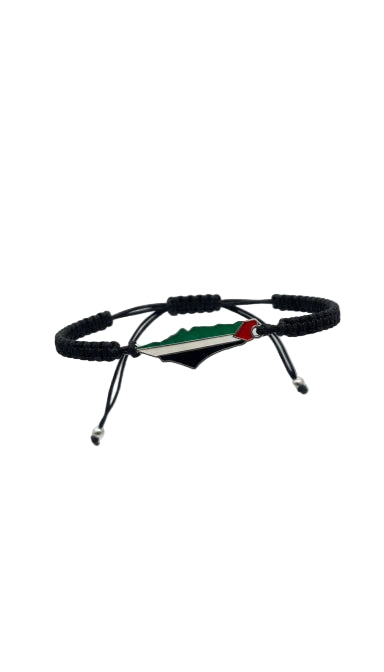 Bracelet with a peace symbol design on a white background