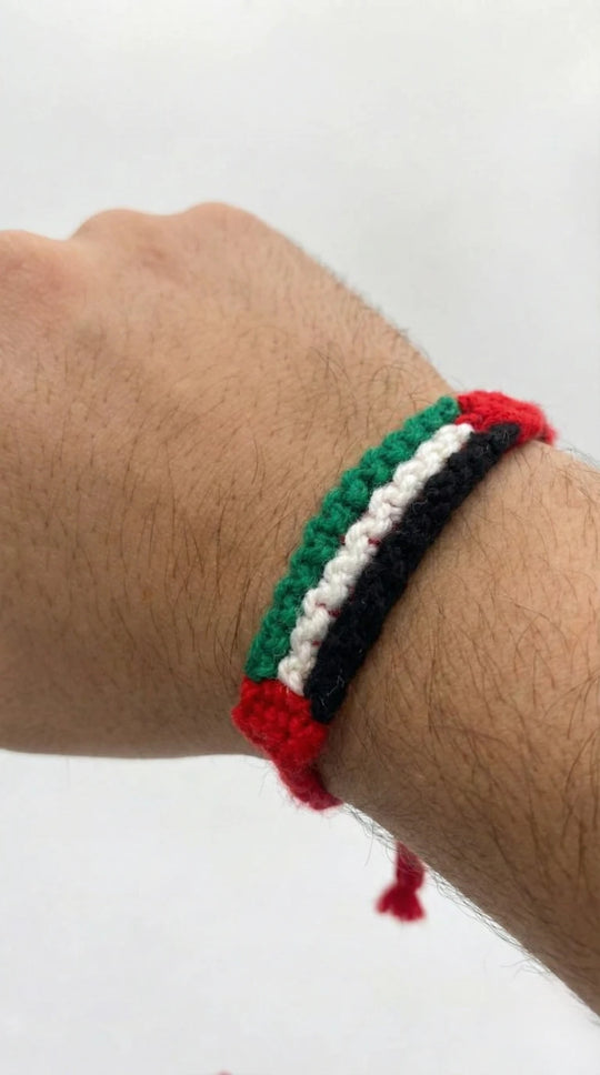 Handmade Palestinian Flag Crochet Bracelet