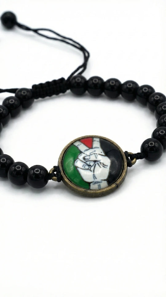 Palestine Victory – Glow-in-the-Dark Beaded Bracelet