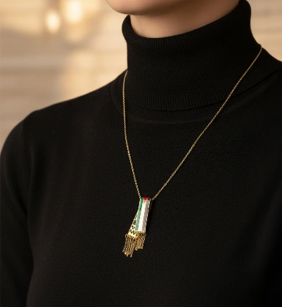 Keffiyeh Necklace — Gold (Stainless Steel)