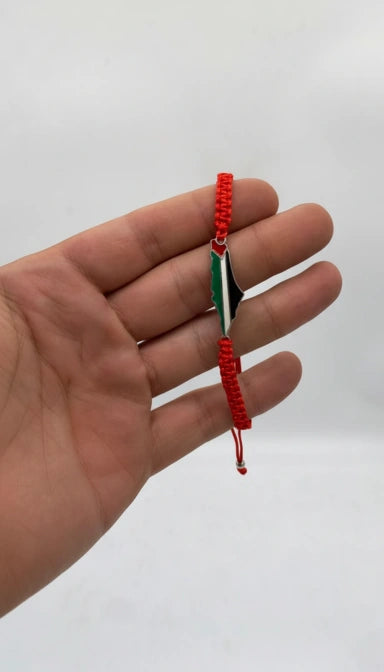 Palestine Map Bracelet — Red Cord