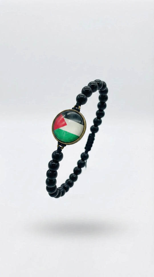 Palestine Flag – Glow-in-the-Dark Beaded Bracelet