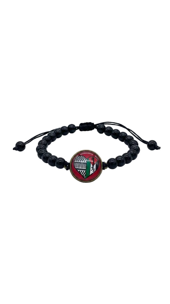 Palestine Heart – Beaded Bracelet