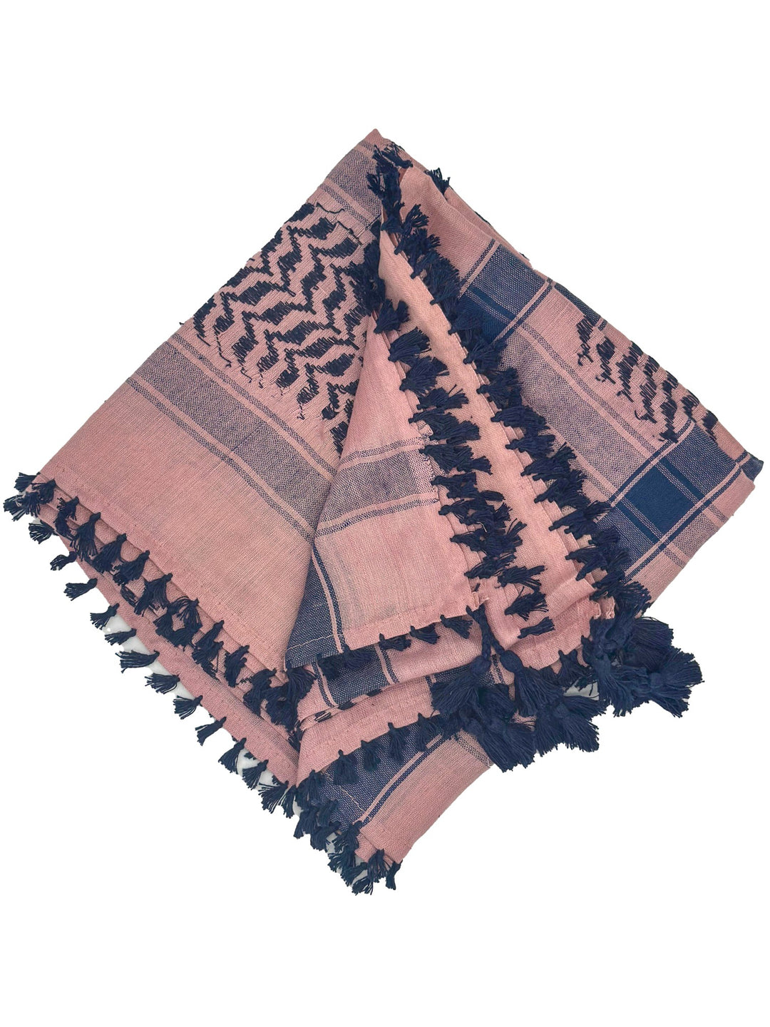 Navy Blue X Soft Pink: Luxury Palestinian Kuffiyeh