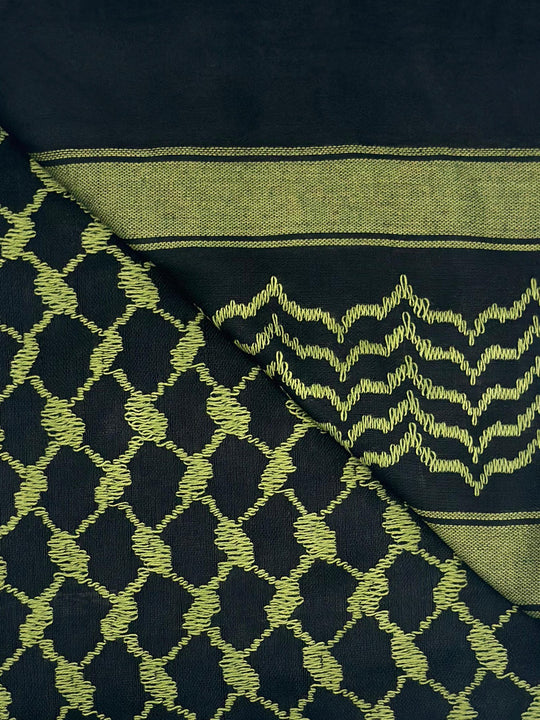 Olive Green X Black: Elegant Palestinian Kuffiyeh