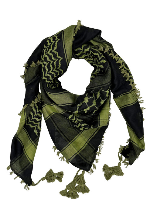 Olive Green X Black: Elegant Palestinian Kuffiyeh