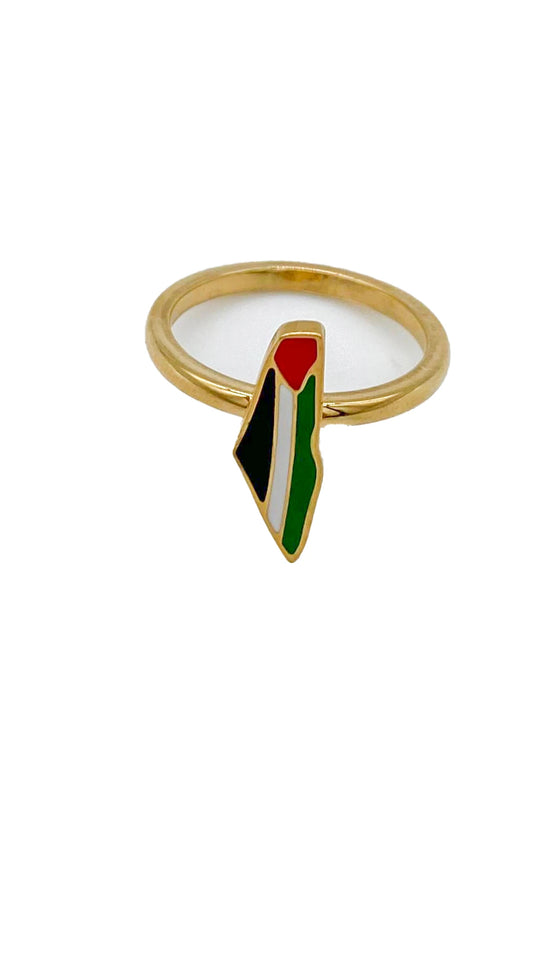 Palestine Flag Map Ring - Four Colors, One Heart, Infinite Pride