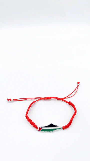 Palestine Map Bracelet — Red Cord