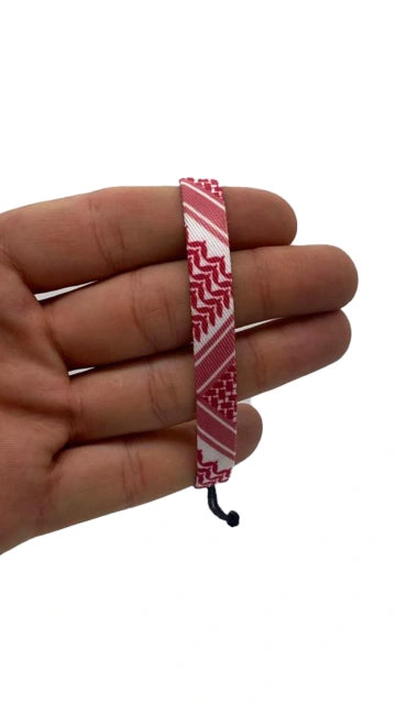 Keffiyeh Bracelet — Red & White