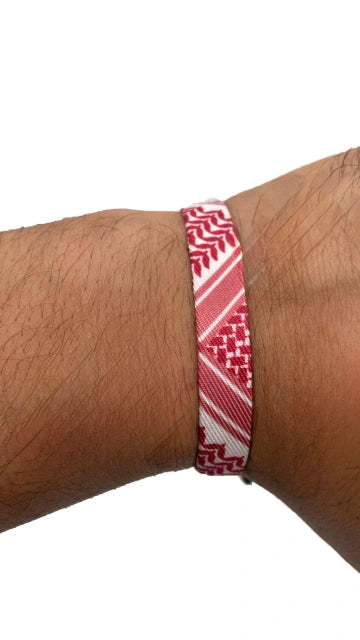 Keffiyeh Bracelet — Red & White