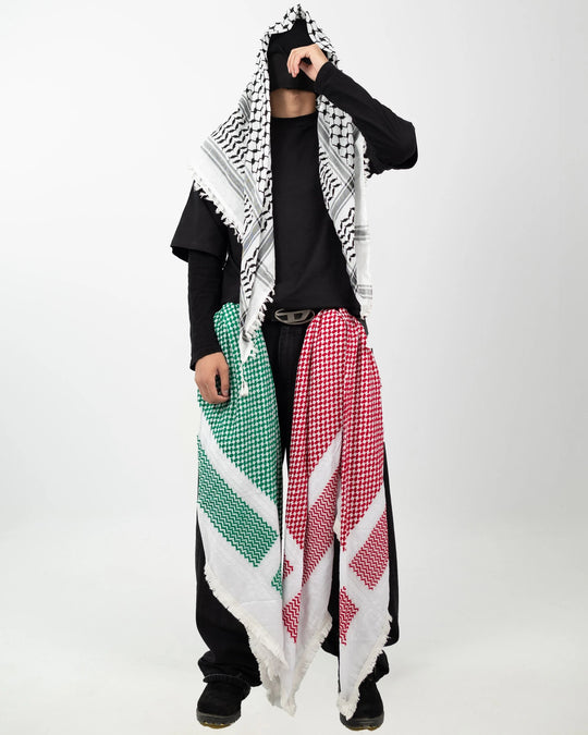 Premium Red Palestinian Kuffiyeh (Jordanian Pattern)