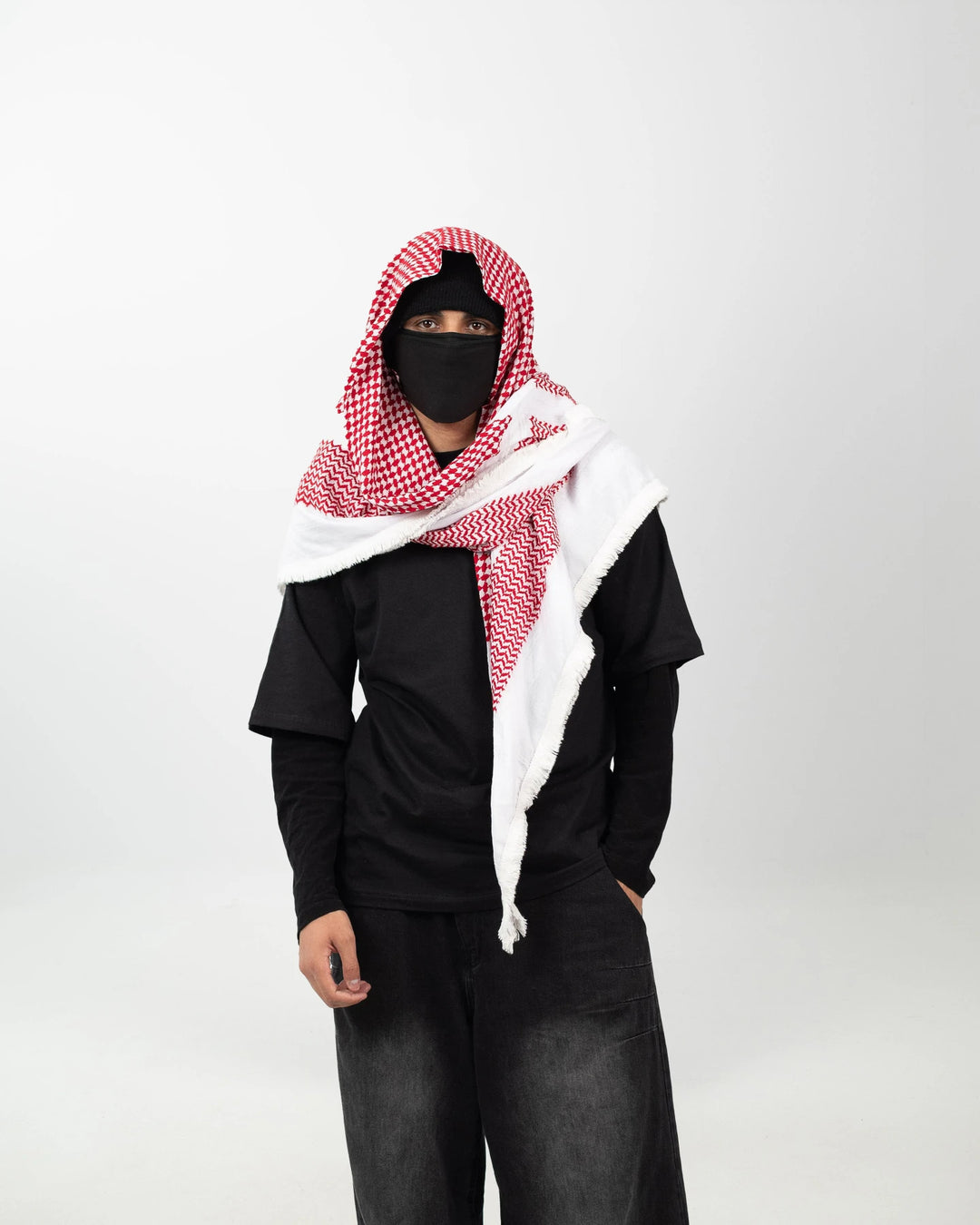 Premium Red Palestinian Kuffiyeh (Jordanian Pattern)