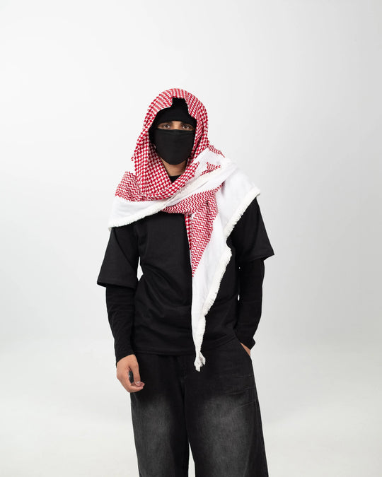 Premium Red Palestinian Kuffiyeh (Jordanian Pattern)