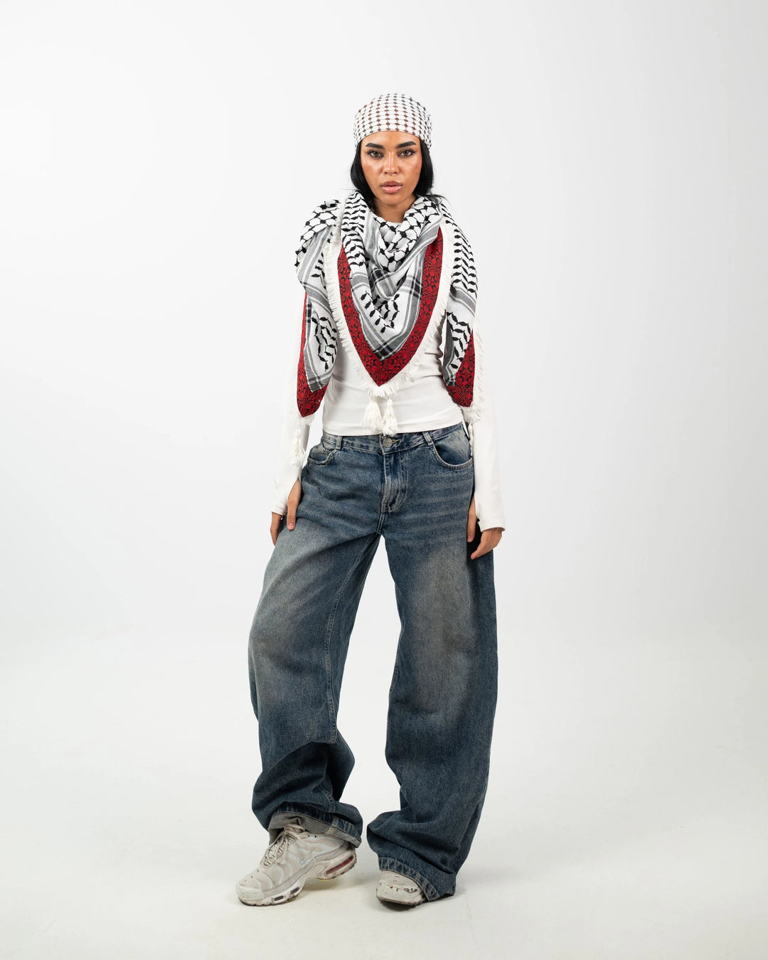 Embroidered Legacy – Gaza Red Palestinian Kuffiyeh