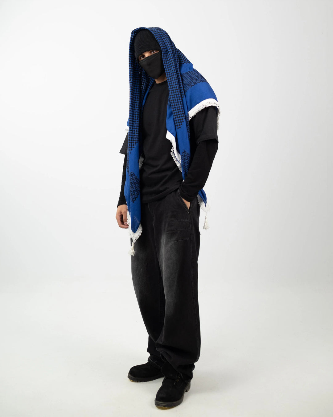 Blue-Black Premium Palestinian Kuffiyeh