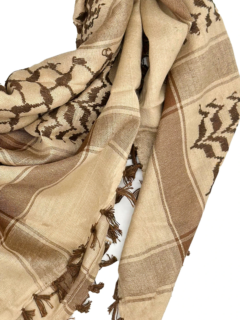 Desert X Brown Palestinian Kuffiyeh by YAFA ARTS