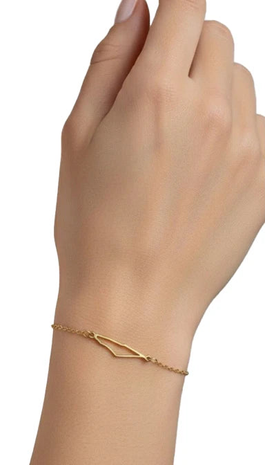 Palestine Map Bracelet – Simble Outline (Gold / Silver)