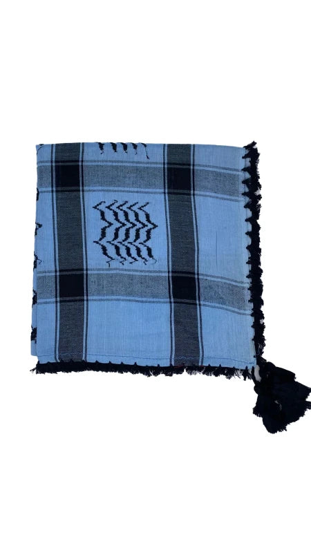 Soft Blue X Black Palestinian Keffiyeh