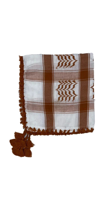 White X Caramel Palestinian Keffiyeh