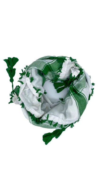 White X Light Green Palestinian Keffiyeh